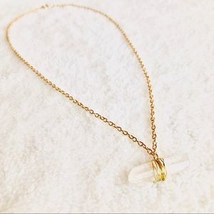 Crystal Wrapped Gold Necklace